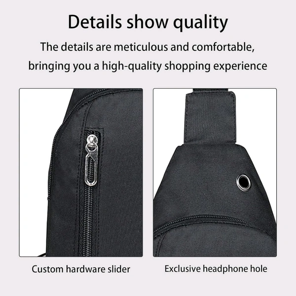 Crossbody Sling Bag with Adjustable Strap – Compact Chest Shoulder Bag for Travel, Daily Commute, Cycling & Outdoor – Multiple Zipper Pockets – 1 Pc
