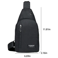 Crossbody Sling Bag with Adjustable Strap – Compact Chest Shoulder Bag for Travel, Daily Commute, Cycling & Outdoor – Multiple Zipper Pockets – 1 Pc
