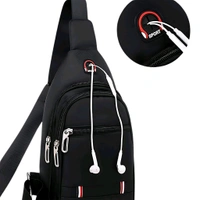 Anti-Theft Crossbody Chest Bag for with USB Charging Port, Headphone Slot & Multi-Zipper Compartments – Water-Resistant Sling Shoulder Travel Bag