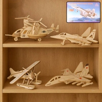 3D Wooden Aircraft Puzzle DIY Assembly Kit – Educational Model Toy for Kids & Adults with Laser-Cut Interlocking Pieces, Creative Handcraft Set for Learning, Display & Gifting