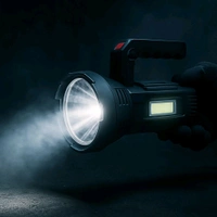 Heavy-Duty Rechargeable USB LED Hand Torch with COB Side Light Grip – Multipurpose Search Light for Outdoor, Camping, and Emergency Use