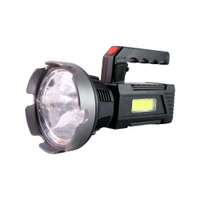 Heavy-Duty Rechargeable USB LED Hand Torch with COB Side Light Grip – Multipurpose Search Light for Outdoor, Camping, and Emergency Use