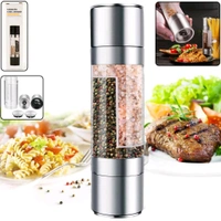 2-in-1 Stainless Steel Salt and Pepper Grinder – Adjustable Coarseness Dual-Chamber Manual Spice Mill for Kitchen, Table & Dining Use