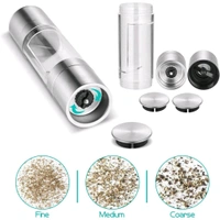 2-in-1 Stainless Steel Salt and Pepper Grinder – Adjustable Coarseness Dual-Chamber Manual Spice Mill for Kitchen, Table & Dining Use