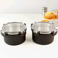 Rustic Jar Set – 2 Pcs, 450ml Each Approx | Airtight & Unbreakable Storage Containers with Polycarbonate Lid | Stylish Kitchen Storage Jars
