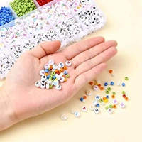 Premium DIY Bracelet Making Kit – 1 Set Complete Alphabet & Colored Beads Set with Crystal String, Clasps, Cutter – Jewellery Craft Kit for Kids & Adults