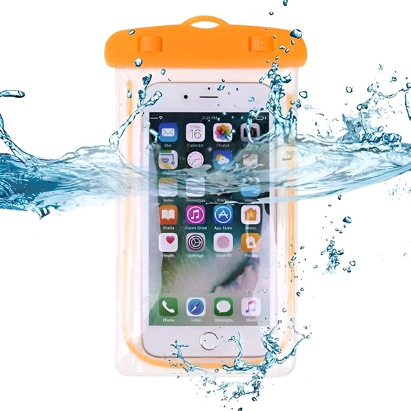 Mobile Waterproof Sealed Transparent Plastic Bag/Pouch Cover for All Mobile Phones (Pack of 2)