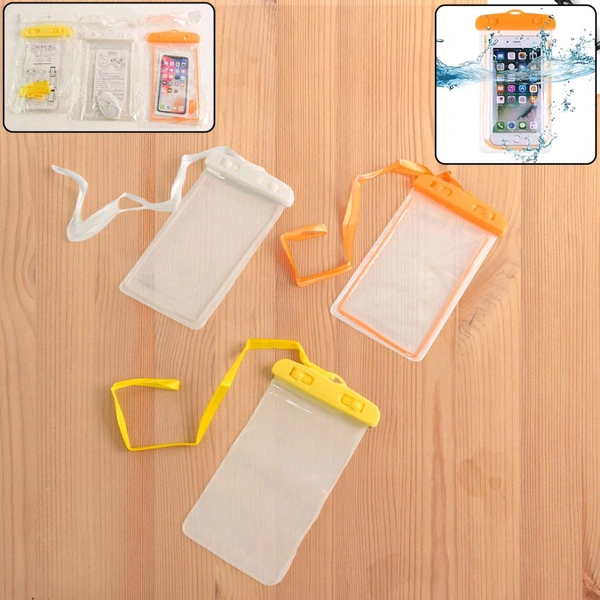 Mobile Waterproof Sealed Transparent Plastic Bag/Pouch Cover for All Mobile Phones (Pack of 2)