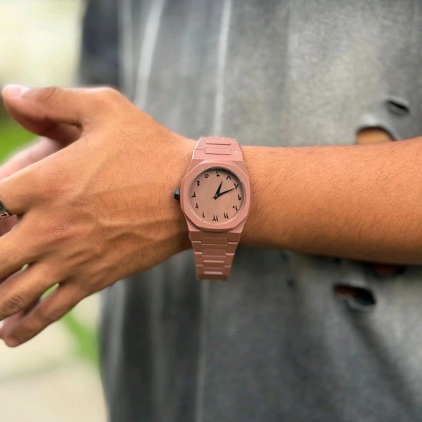 Minimal Matte Arabic Dial Watch|Luxury-Inspired Design - Clay Mist