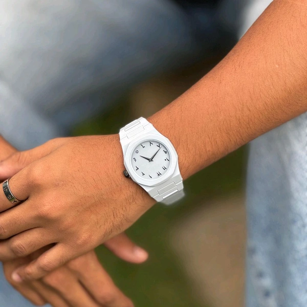 Minimal Matte Arabic Dial Watch|Luxury-Inspired Design - White