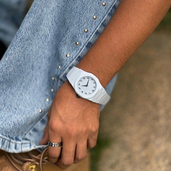 Minimal Matte Arabic Dial Watch|Luxury-Inspired Design - White