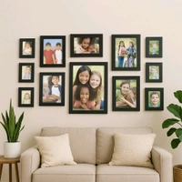 Premium Black Photo Frame Set – 12 Pcs Wall Hanging Gallery Frames for Home Decor