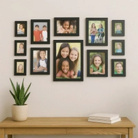 Premium Black Photo Frame Set – 12 Pcs Wall Hanging Gallery Frames for Home Decor