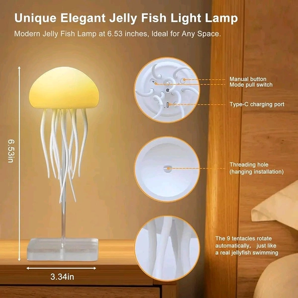 Soothing Ambient Lamp with Moving Tentacles | Touch Control | Type-C Rechargeable | Hanging or Tabletop Use