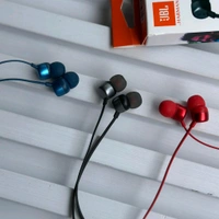 (Original) JBL Tune 310 Wired in-Ear Type C Headphones, Hi-Res Audio with Digital-to-Analog Converter, 3-Button EQ Preset Remote with Microphone, Tangle-Free Flat Cable, Compatible with USB-C Devices (Blue) - Red