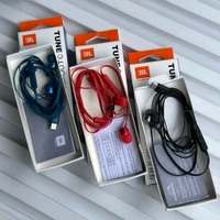 (Original) JBL Tune 310 Wired in-Ear Type C Headphones, Hi-Res Audio with Digital-to-Analog Converter, 3-Button EQ Preset Remote with Microphone, Tangle-Free Flat Cable, Compatible with USB-C Devices (Blue) - Black