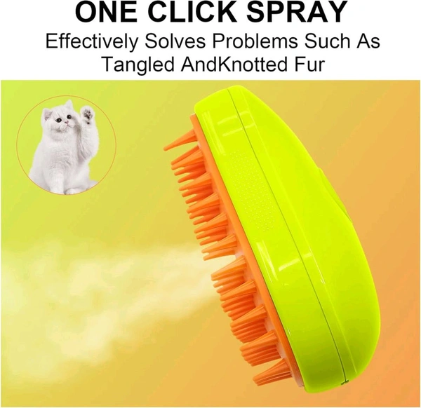 3 In1 Cat Steamy Brush, Self Cleaning Steam Cat Brush Cat Steamer Brush for Massage Cat Grooming Brush Pet Hair Removal Comb for Cat and Dog, for Removing Tangled and Loose Hair