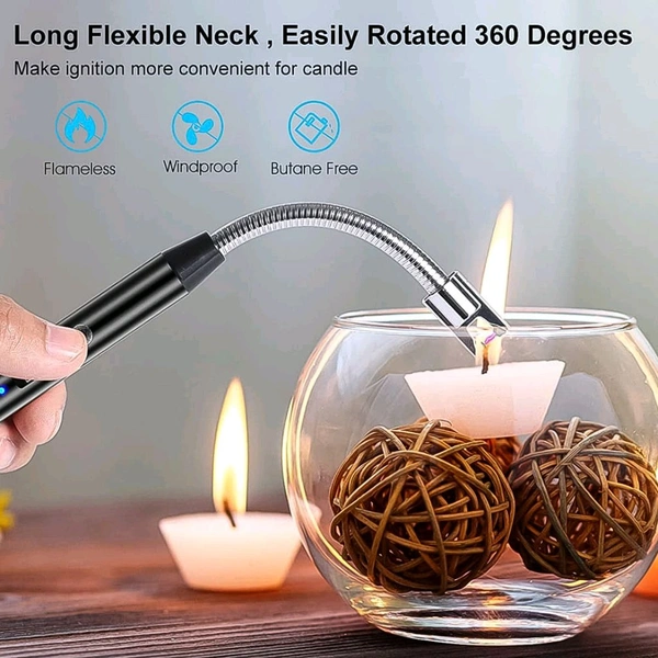Lighter Long Flexible Electric Arc USB Rechargeable Windproof Flameless Electronic Smoking Plasma Lighters for Multipurpose Like Candles Grill BBQ Smoking Fireplace Survival Stove