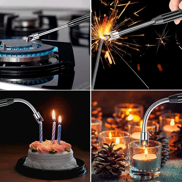 Lighter Long Flexible Electric Arc USB Rechargeable Windproof Flameless Electronic Smoking Plasma Lighters for Multipurpose Like Candles Grill BBQ Smoking Fireplace Survival Stove