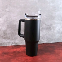 Premium 1200 ML Stainless Steel Vacuum Insulated Travel Mug with Straw and Handle – Double Wall Thermos Tumbler for Hot and Cold Beverages, Office, Gym, and Outdoor Use
