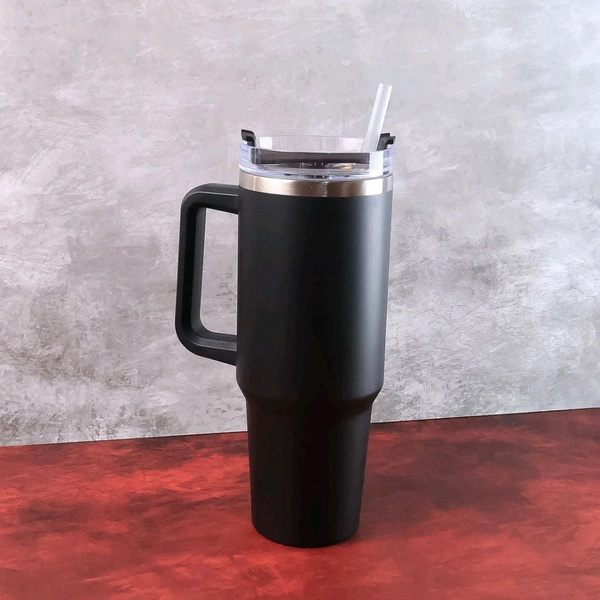 Premium 1200 ML Stainless Steel Vacuum Insulated Travel Mug with Straw and Handle – Double Wall Thermos Tumbler for Hot and Cold Beverages, Office, Gym, and Outdoor Use
