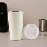 450 ML Stainless Steel Thermo Travel Mug – Leakproof Double Wall Insulated Coffee Tumbler with Lid | Reusable Hot & Cold Beverage Flask for Office, Commute & Outdoors 