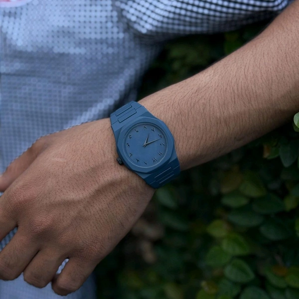 Arabic Aura Minimal Matte Arabic Dial Watch | Luxury-Inspired Design - Navy Blue