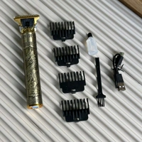 Vintage T9 Hair & Beard Trimmer | Rechargeable | Metal Body | USB Charging | 4 Guide Combs