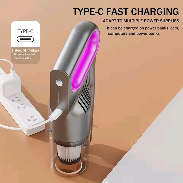 Cordless Vacuum Cleaner, 120W Lightweight Stick Vacuum with USB Rechargeable Battery, 3 Cleaning Modes, One-Button Dust Dumping & 280ml Dust Cup for Home, Sofa, Pet Hair, and Car
