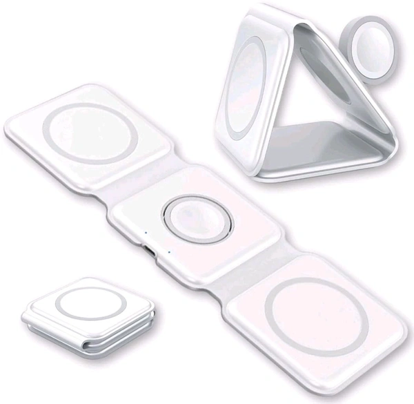 3 in 1 Wireless Charger for Smartphone, Magnetic Foldable 3 in 1 Charging Station