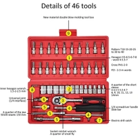 46-in-1 Precision Socket Wrench & Screwdriver Bit Set with Carrying Case – Chrome Vanadium Steel, Universal Ratchet Handle, DIY Car & Home Repair Tool Kit