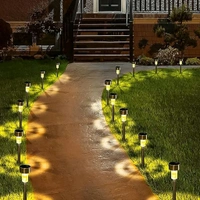 Solar-Powered Stainless Steel Garden Pathway Lights – Waterproof Outdoor LED Stake Lamps for Lawn, Driveway, Patio, Yard, and Landscape Decoration - Pack Of 2
