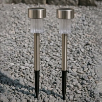 Solar-Powered Stainless Steel Garden Pathway Lights – Waterproof Outdoor LED Stake Lamps for Lawn, Driveway, Patio, Yard, and Landscape Decoration - Pack Of 2