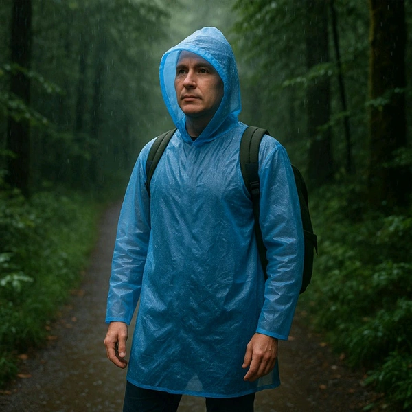 5 Pieces Ultra Lightweight Disposable Raincoat with Hood for Adults One-Time Use Emergency Waterproof Poncho for Travel