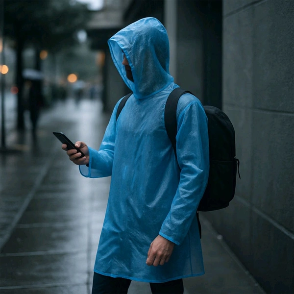 5 Pieces Ultra Lightweight Disposable Raincoat with Hood for Adults One-Time Use Emergency Waterproof Poncho for Travel