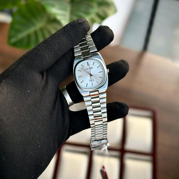 Delton Budget Analog Quartz Watch – Premium Style at a Budget Price - Silver