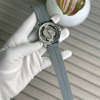 Skeleton Gear Dial Watch – Quartz Analog Wristwatch with Transparent Dial & Silicone Strap for Men and Women
 - Gray