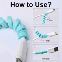 Spiral Charger Cable Protector Data Cable Saver Charging Cords Protective for All Universal Earphone & Cable Cover (Pack of 8)
