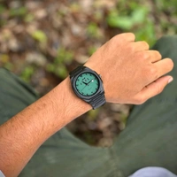 Luxury Quartz Men's Watch – Sabr Edition | 41MM Dial | Date Display | Arabic Numerals | Stainless Steel Strap - Green