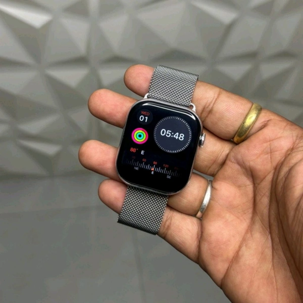Hello Plum H16 Smartwatch – 1GB Storage, Smooth 60Hz Display, Always-On, TWS Connectivity - Silver, 1 Month Cybzone Warranty