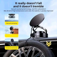 Mini Magnetic Phone Holder – 360° Rotating Vacuum Suction Bracket for Dashboard, Desk, Kitchen | Compact Design, One-Handed Use, Universal Compatibility