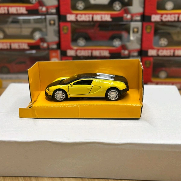Die-Cast Toy Cars – Realistic Pull-Back Models with Openable Doors | Display-Ready Collectibles for All Ages - Yellow