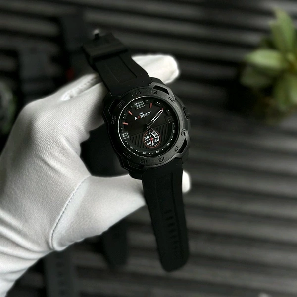 Forest Men’s Classic Analog Watch – Elegant Dial, Date Display – Formal & Casual Wear - Black