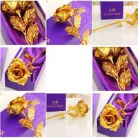 4K Artificial Golden Rose / Gold Red Rose with Gift Box (10 inches)