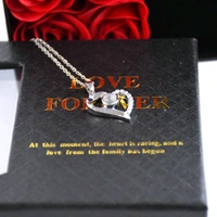Rose Flower Gift Box, Handmade Eternal Rose with I Love You Necklace, Rose Gift Box for Women, Mom, Ladies, Valentine's Day, Mother's Day, Anniversary