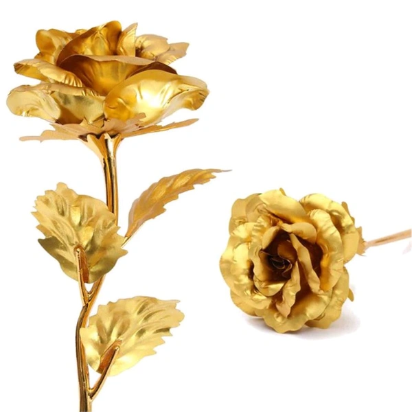 Luxury Decorative Gold Plated Artificial Golden Rose with Box
