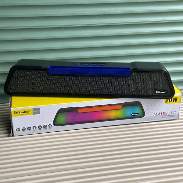 Hitage Majestic 20W Wireless Bluetooth Speaker with RGB Lights | TWS, USB, TF Card, BT 5.3 | 1800mAh Battery | 6H Playtime
