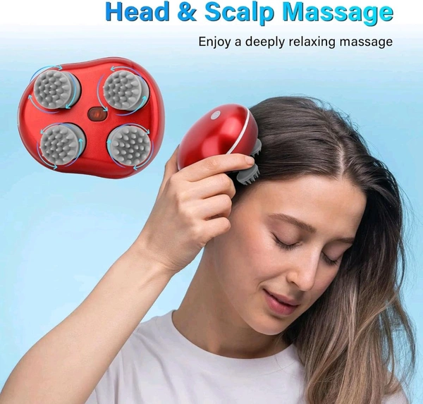 Rechargeable Electric Scalp Massager – 3 Speed Modes, Deep Kneading for Hair Growth, Dandruff Removal, Stress Relief & Scalp Relaxation | Waterproof & Portable