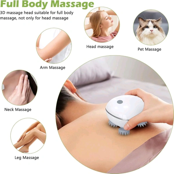 Rechargeable Electric Scalp Massager – 3 Speed Modes, Deep Kneading for Hair Growth, Dandruff Removal, Stress Relief & Scalp Relaxation | Waterproof & Portable