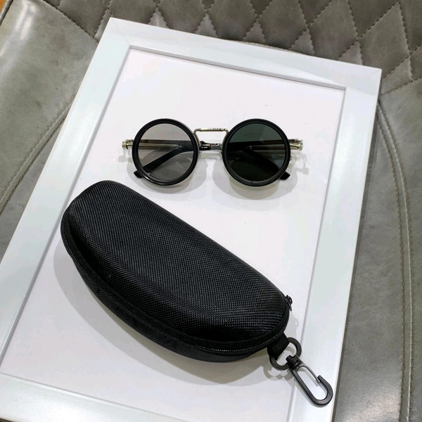 Retro Flip-Up Steampunk Round Sunglasses | Vintage Polarized Goggles with Dual Lens & Spring Arms | UV400 Sun Protection | With Travel Case